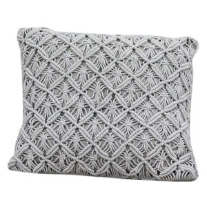 Funda de almohada de macramé de estilo moderno para el hogar, funda de cojín decorativa de hilo de algodón de ganchillo, funda de almohada de proveedor indio - Product Image 5