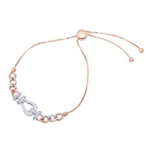 Pulsera de oro rosa de 14 quilates para mujer, 6.730g, marca de lujo, distribuidor directo, alta demanda, pieza de joyería clásica con cadena de eslabones. - Product Image 4