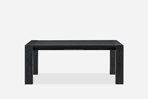 Juego de Mesa de Comedor Rectangular Moderno de Madera Negra Resistente para el Hogar, Apartamento, Casa de Campo, Villa, Hotel y Parque, Muebles para Comedores - Product Image 2