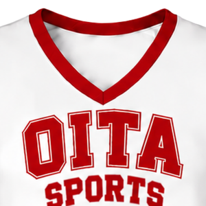 Haut d'uniforme de cheerleading rouge sans manches, col en V, pour compétition de danse d'équipe, entraînement et vêtements de sport - Product Image 3