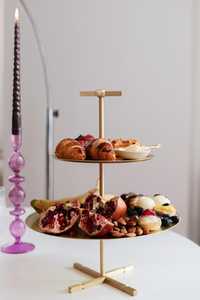 Three Tier Silver <b>Cake</b> <b>Stand</b> Handmade Multi Layer Dessert Display Rack for Tea Party Snack Serving - Product Image 2