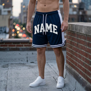 <b>Men's</b> Basketball <b>Shorts</b> Custom <b>Patch</b> Embroidery – Quick Dry High Quality Heavy Mesh With Pockets - Product Image 2