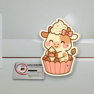 Cute Cow <b>Cupcake</b> Eyelash Extension Training Box Cardboard Oval Lash Storage <b>Case</b> Packaging Beauty Tool - Product Image 2