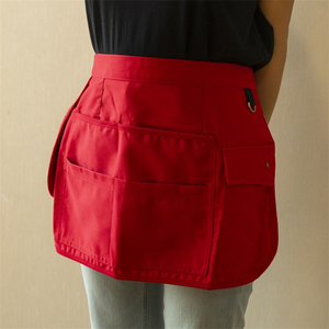 Nouvel Tablier Unisexe Rouge en Coton Tissé 2026 pour Restaurant, Barman, Serveur, Personnel – Uniforme avec Poches – ODM OEM - Product Image 5
