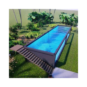 Piscine de luxe en conteneur de 20 pieds avec parois vitrées, piscine en conteneur de type « peau de poisson », piscines extérieures - Product Image 2