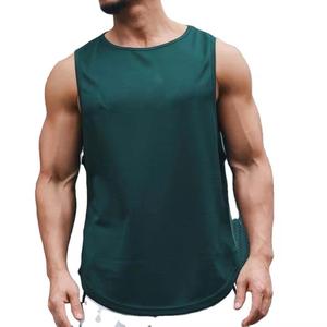 Camiseta sin mangas personalizada para hombre, transpirable, de poliéster y algodón, para gimnasio, fitness, entrenamiento muscular, lisa, OEM. - Product Image 5