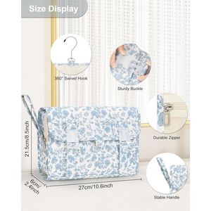 Bolsa de Aseo Impermeable para Viaje con Gancho para Colgar, Organizador de Maquillaje y Cosméticos - Product Image 1