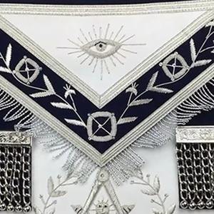 Delantal Masónico Vintage de Moda con Cuentas Bordadas de la Mejor Calidad Hecho en Pakistán, Regalia de Gran Maestro Masón - Product Image 2