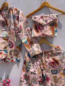 Ensembles de pyjamas à imprimé floral, ensembles de pyjamas en coton indien, ensembles de pyjamas de nuit, robes de nuit, vêtements bohèmes, cadeaux pour elle, Wo - Product Image 2