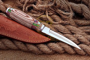 Couteau OEM à lame fixe en acier inoxydable, fait main, multicolore, avec manche en bois, pour la chasse, le bushcraft, le camping, la survie en plein air, DIY - Product Image 4