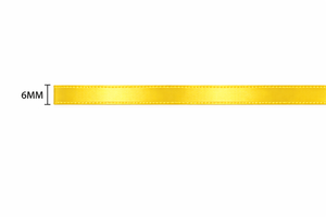 Cinta de Satén de Poliéster de Primera Calidad, Resistente a la Contracción, Tejida, de 6 mm, Amarilla, de Doble Cara, 100% Poliéster, para Manualidades y Regalos - Product Image 3