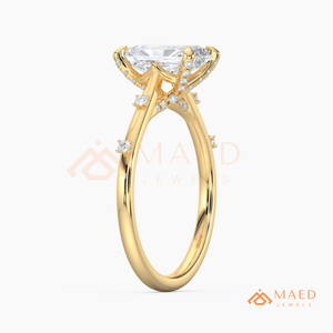 18K Gold Plated Radiant Cut Moissanite Engagement <b>Ring</b> Lab Grown Diamond Bridal Jewelry Women USA Luxe - Product Image 6