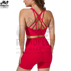 Conjunto Deportivo de Alta Calidad para Mujer, Venta al Por Mayor, Bra Deportivo y Pantalones Cortos de Cintura Alta, Secado Rápido, para Gimnasio y Fitness - Product Image 6