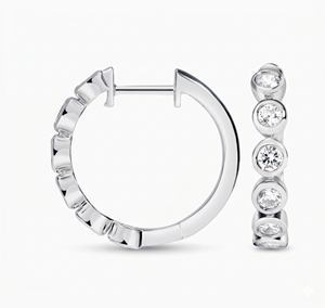 <b>Hoops</b> Earrings Diamond Earrings Gold and <b>Silver</b> Earrings Natural and Lab Grown Diamonds Earrings <b>Hoops</b> Fine Jewelry for Women - Product Image 4