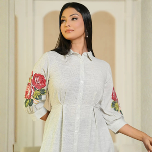 Elegante Vestido Camisero de Lino y Algodón para Mujer - Product Image 5