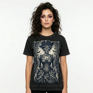 Camiseta Personalizada Estilo Vaquera del Oeste para Mujer, Diseño Gráfico de Vaca Zombi, Camiseta de Algodón con Estampado de Vampiro, Proveedor de Moda Urbana - Product Image 5