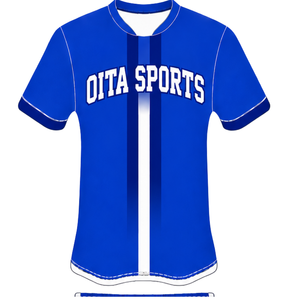 Camiseta Deportiva Azul Rey y Blanca de Manga Corta con Cuello Redondo y Número Impreso, Uniforme Deportivo para Entrenamiento y Equipo de Béisbol - Product Image 1