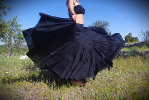 Falda de Algodón Estilo Flamenco, Falda Larga Bohemia con Silueta Fluida, Vestido Boho, Falda Vintage, Regalo para Ella - Product Image 3