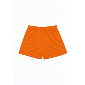 Men's Orange Solid Knitted Shorts <b>Elastic</b> Waist Mid Length Casual Style - Product Image 1