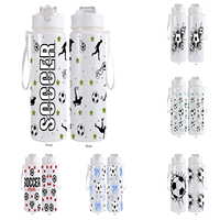Bouteille d'eau réutilisable de 26 oz pour le sport, le vélo, les adultes, l'école, le football, en plastique, anti-fuite, sans BPA, avec logo