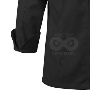 Veste de chef de cuisine de haute qualité à manches longues en tissu respirant, fournisseur d'uniformes de chef de restaurant - Product Image 5