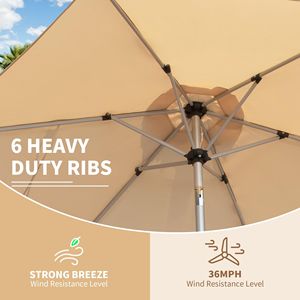 7.5FT Patio <b>Umbrella</b> Push Button Tilt Crank Outdoor <b>Table</b> UV Protection Waterproof Market Sun <b>Umbrella</b> Outdoor <b>Umbrellas</b> Bases - Product Image 5