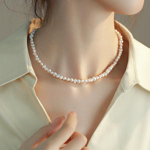 Collar de Perlas de Agua Dulce con Forma Barroca de Alta Gama para Mujer, Cadena Personalizada para Clavícula, Cadena de Suéter de Alta Gama - Product Image 1