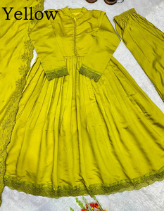 Traje de Anarkali de Georgette listo para usar de calidad superior, conjunto de vestido de trabajo con estampado Digital para niñas inspirado en Bollywood - Product Image 4