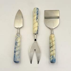 Juego de Quesos de Diseño, 3 Piezas, Utensilios para Queso Modernos y Elegantes, Acero Inoxidable Pulido a Espejo, Juego de Quesos de Lujo para Mesa - Product Image 4