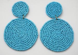 Pendientes de Aro Dobles Geométricos Étnicos Bohemios para Mujer, Tendencia 2025, Bordado a Mano con Color Arcoíris Artificial, Chapado en Rodio - Product Image 6