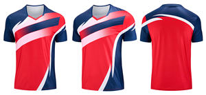 Vêtements de sport pour hommes sur mesure, grande taille, manches courtes, pour la course à pied, t-shirt respirant à séchage rapide, jersey de badminton en polyester - Product Image 6