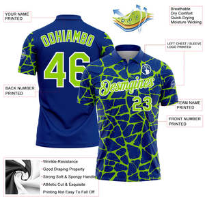 Polo de sport personnalisé en gros, motif craquelé moderne, tenue d'équipe performante, fabricant et fournisseur OEM - Product Image 3
