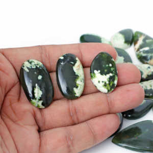 Calcedonia cromada natural, cabujones de base plana, lote al por mayor, diseño de formas redondas y mixtas de pera, para la fabricación de joyas de plata y latón. - Product Image 5
