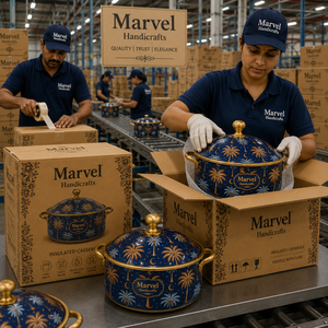 Olla de Acero Aislada con Tapa y Diseño de Palmera de Marvel Handicrafts, Recipiente para Mantener la Comida Caliente, Tazón para Servir en la Cocina - Product Image 4