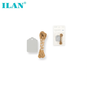 Etichetta da appendere Ilan 3x4,2 cm, 12 pezzi, etichetta artigianale con corda per confezioni regalo - Product Image 1