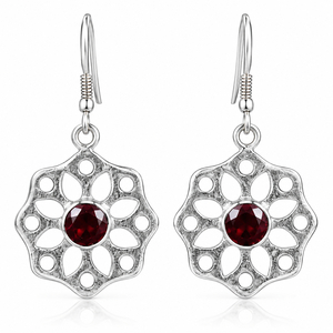 Boucles d'oreilles pendantes en argent pour femme, qualité AAA, design de créateur, prix attractif, pierre rouge naturelle, style bohème, faites à la main, pour soirée, vente en gros - Product Image 6