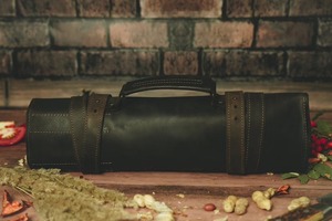 Organisateur de couteaux de chef en cuir de luxe, anti-odeur, robuste, portable, sac de rangement pour outils de cuisine, qualité supérieure - Product Image 2