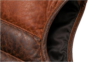 Gilet matelassé en cuir d'agneau véritable pour homme, style matelassage losanges, effet vieilli, sans manches - Product Image 3