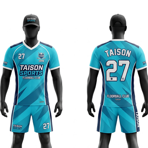 Maillot de Floorball en Polyester Premium 180 GSM Gris Bleu avec Panneaux Sublimés et Logo d'Équipe Personnalisé - Product Image 2