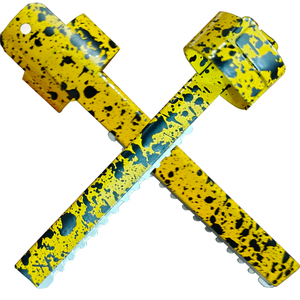 Stainless Steel Finger <b>Ring</b> Hair Texturizing Razor Yellow Speckled Barber Razor for Hair <b>Thinning</b> Real Supplier Custom Logo OEM - Product Image 1