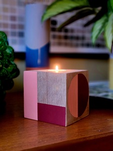 Wooden Handmade Rustic <b>Tealight</b> Stand <b>Candle</b> Holders Natural Finish Table Centerpiece Home Decor Christmas Religious Use Wedding - Product Image 6