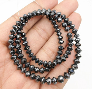 Perles Rondelles Facettées en Diamant Noir Naturel Premium 6mm, Fil de Pierres Précieuses Certifiées de 15 Pouces pour la Fabrication de Bijoux en Gros - Product Image 4