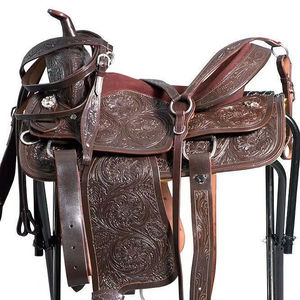 Hand <b>Tool</b> <b>Leather</b> Western Saddle-Premium Horse Riding Saddle Durable Plastic Comfortable Seat Custom Sizes OEM Brass Hardware - Product Image 1