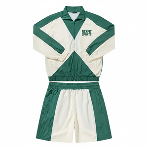 Rexfit Sports Private Label Mens Nylon Sports Tracksuit Reflective <b>Jacket</b> <b>Short</b> Set Tracksuit Set Wholesale - Product Image 1