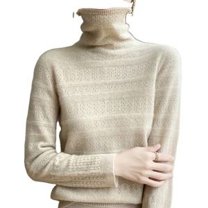 เสื้อสเวตเตอร์ถักแบบสวมหัวสำหรับผู้หญิงเสื้อลำลองขนแกะมีขอบโค้งสำหรับฤดูใบไม้ผลิและใบไม้ร่วง - Product Image 6