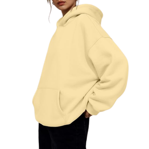 Sudadera con Capucha de Forro Polar Personalizada para Mujer, Transpirable, de Secado Rápido, Informal, de Color Sólido, para Invierno, Cómoda para el Día a Día, con Bolsillo Tipo Canguro - Product Image 6