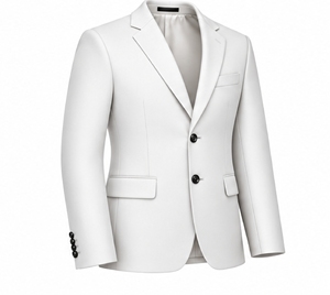 Blazer blanco de hombre con solapa de muesca y botonadura sencilla, corte regular - Product Image 5