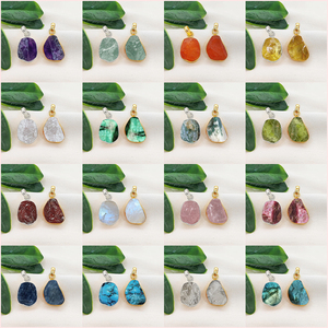 Raw Dendrite <b>Opal</b> Collet Set <b>Pendant</b> Handmade Birthstone Gold Plated Charms Healing Crystal Jewelry <b>Pendant</b> 10-12mm Collet Charm - Product Image 6