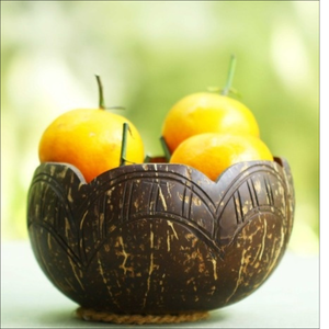 Custom Logo Eco-Friendly Natural <b>Coconut</b> <b>Shell</b> Bowl Fruit Mixing Salad <b>Coconut</b> Plate Brown for Decoration Kitchenware - Product Image 1