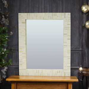 Rectangular Art Deco <b>Wall</b> <b>Mirror</b> With <b>Black</b> And White Striped <b>Frame</b> Decorative Wooden Design 4.0 Mm Thickness - Product Image 6